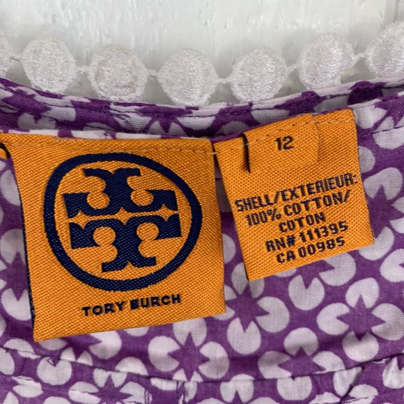 Tory Burch Purple and White Sleeveless Blouse - Picture 3 of 5